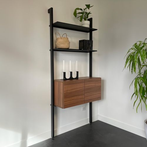 Etagère acier caisson bois