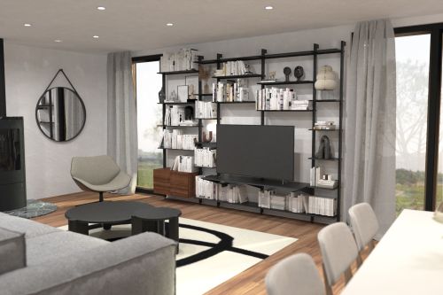 ETAGERE RETOUR MURAL TV INTEGREE