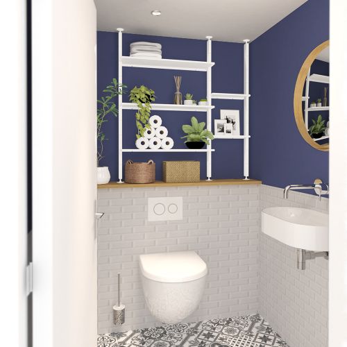 ETAGERE RANGEMENT WC SUSPENDU