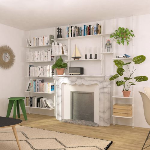 ETAGERE AUTOUR DE LA CHEMINEE