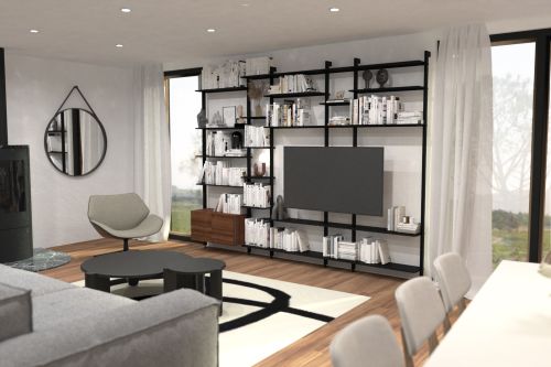 MEUBLE RETOUR MURAL TV INTEGREE