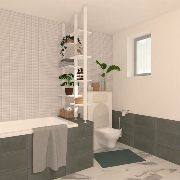 Etagère pour séparer la baignoire des toilettes Bretagne Design